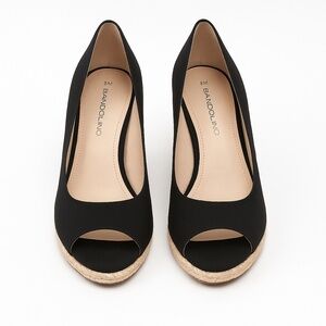 Bandolino Women’s Black Open-Toe Wedge Espadrilles – Size 8M – Casual Dress Shoe